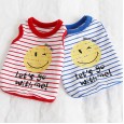 Petstyle spring and summer new big smile striped vest cute cotton vest dog clothes cat