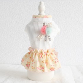 Petstyle spring and summer new floral dress small fresh dress dog clothes cat skirt