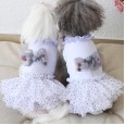 Petstyle Spring and Summer New Color Ball Bow Polka Dot Dress Dress Dog Clothes Cat Skirt