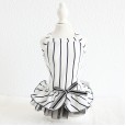 Petstyle spring and summer new baseball style vertical stripe skirt simple dress dog clothes cat clothes