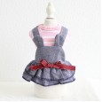 Petstyle spring and summer new bear stripe denim skirt strap dress dog clothes cat skirt