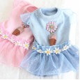 Petstyle spring and summer new daisy floret dress sweet dress dog clothes cat skirt
