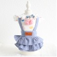 Petstyle spring and summer new cherry pendant imitation denim skirt sweet dress dog clothes cat