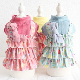 Petstyle spring and summer new candy color cake skirt sweet dress dog clothes cat skirt
