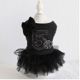 Petstyle cotton autumn and winter new style No. 5 double bow small fragrant cotton skirt pet clothes dog clothing