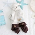 petstyle autumn and winter pet clothes magic hat striped four-legged dog warm cotton coat Siamese