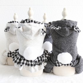 Petstyle autumn and winter new plaid bears couple clothes pet clothes dog clothing