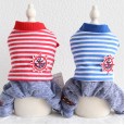 Limited bright Petstyle autumn and winter new striped anchor four-legged clothes pet clothes dog clothing