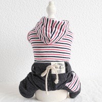 Petstyle autumn and winter new color stripe denim four-legged clothes pet clothes dog clothing