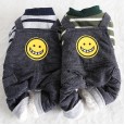 Petstyle Autumn and Winter New Bad Smile Striped Four-Piece Pet Clothes Dog Clothing