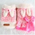 Petstyle autumn and winter new embroidered rabbit skirt cotton coat pet clothes dog clothing