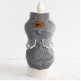 Petstyle autumn and winter new retro leather label double pocket vest pet clothes dog clothing