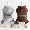 Petstyle autumn and winter new ARMY retro striped four-legged clothes pet clothes dog clothing