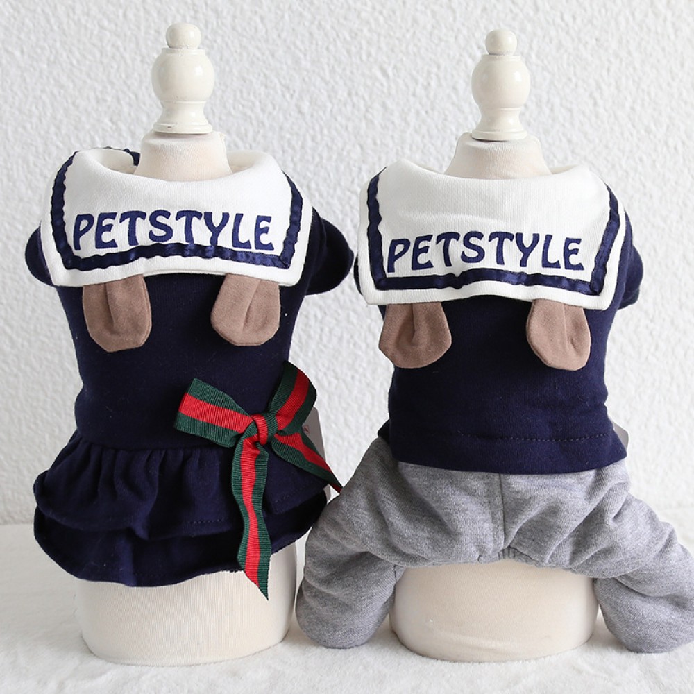 Petstyle autumn and winter new college bear couple clothes pet clothes dog clothing