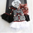 Petstyle autumn and winter gold buckle snow point gauze skirt dog clothes pet clothing English princess dress