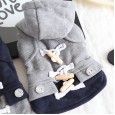Petstyle autumn and winter imitation wooden button coat pet clothes dog clothing slim hoodie gown