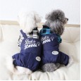 Petstyle Winter Model X Plaid College Strap Four-Piece Pet Clothes Dog Clothing Cowboy Strap