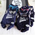 Petstyle Winter Model X Plaid College Strap Four-Piece Pet Clothes Dog Clothing Cowboy Strap