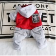 Petstyle Autumn and Winter English Plaid Four-Piece Pet Clothes Dog Clothing Evening Cotton