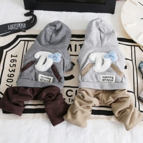 Petstyle autumn and winter D letter four-legged clothes pet clothes dog clothing one-piece cotton 4 foot clothes