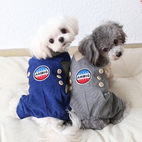 Petstyle autumn and winter star buckle strap four-legged clothes pet clothes dog clothing strap suit gray expensive