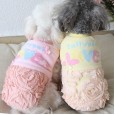 Autumn and winter clothes LOVE large flower cotton coat thick warm pet clothes dog clothing