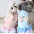 Autumn and winter clothing five-color bow cotton skirt thick warm pet clothes dog clothing