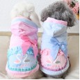 Autumn and winter clothes small beautiful swan cotton coat thick warm pet clothes dog clothing