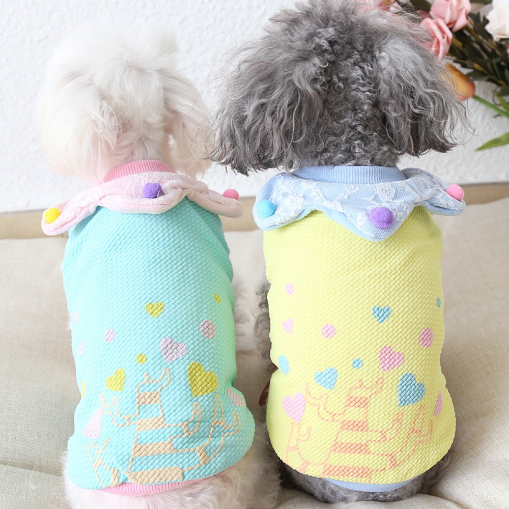 Autumn and winter clothes love tree cotton coat thick warm pet clothes dog clothing