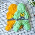QC AM hot flower luminous small and medium dog raincoat pet dog clothes four-legged waterproof raincoat