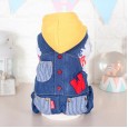 Autumn and winter new Petstyle thick stripe four-leg bib pants Teddy pet dog clothes