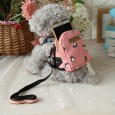 Petstyle bullfighting small fresh backpack cartoon dog backpack out bag pet traction rope school bag