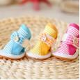 Pet spring and summer dog shoes small wooden buckle striped shoes teddy bear Xiong Bomei Shi Shi pet shoes dog shoes