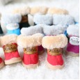 Pet shoes Mocha solid color puppy dog shoes Teddy VIP snow boots cotton shoes warmer than bear shoes autumn and winter