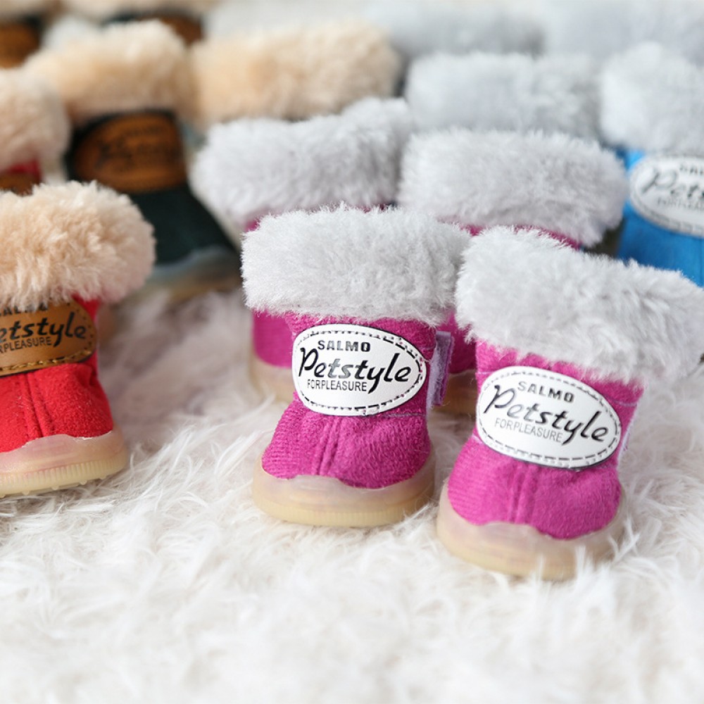 Pet shoes Mocha solid color puppy dog shoes Teddy VIP snow boots cotton shoes warmer than bear shoes autumn and winter