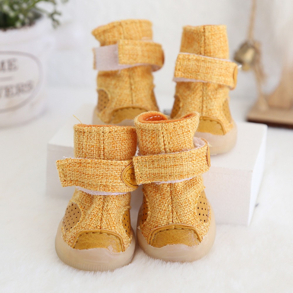 Petstyle spring and autumn style beef tendon cotton and linen breathable shoes non-slip wear-resistant shoes pet shoes beef tendon bottom dog shoes
