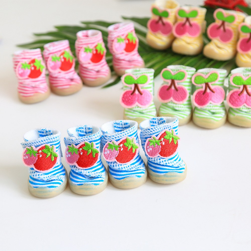 Petstyle spring and summer fruit striped shoes non-slip wear-resistant shoes pet shoes dog shoes