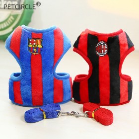 Dog traction rope Teddy small dog rope chest strap VIP football team uniform walking the dog rope