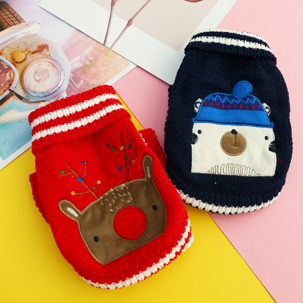 Pet clothes puppy dog cat clothing autumn and winter sweaters thicker warmth Teddy bear Xiong Bomei bulldog clothes