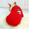Pet clothes law fighting law bully bully clothes Coquibago pet dog dress red check big name style