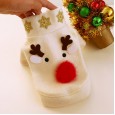 Christmas dog clothes pet cat costume Bomei Teddy white woolen coat autumn and winter coat big nose elk