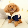 Teddy bear puppies autumn and winter new pets have paid for color matching corduroy double-padded coats to keep warm and velvet dog clothes