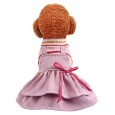 Pet dog dog cat spring and summer new clothes color stripe corduroy princess temperament skirt