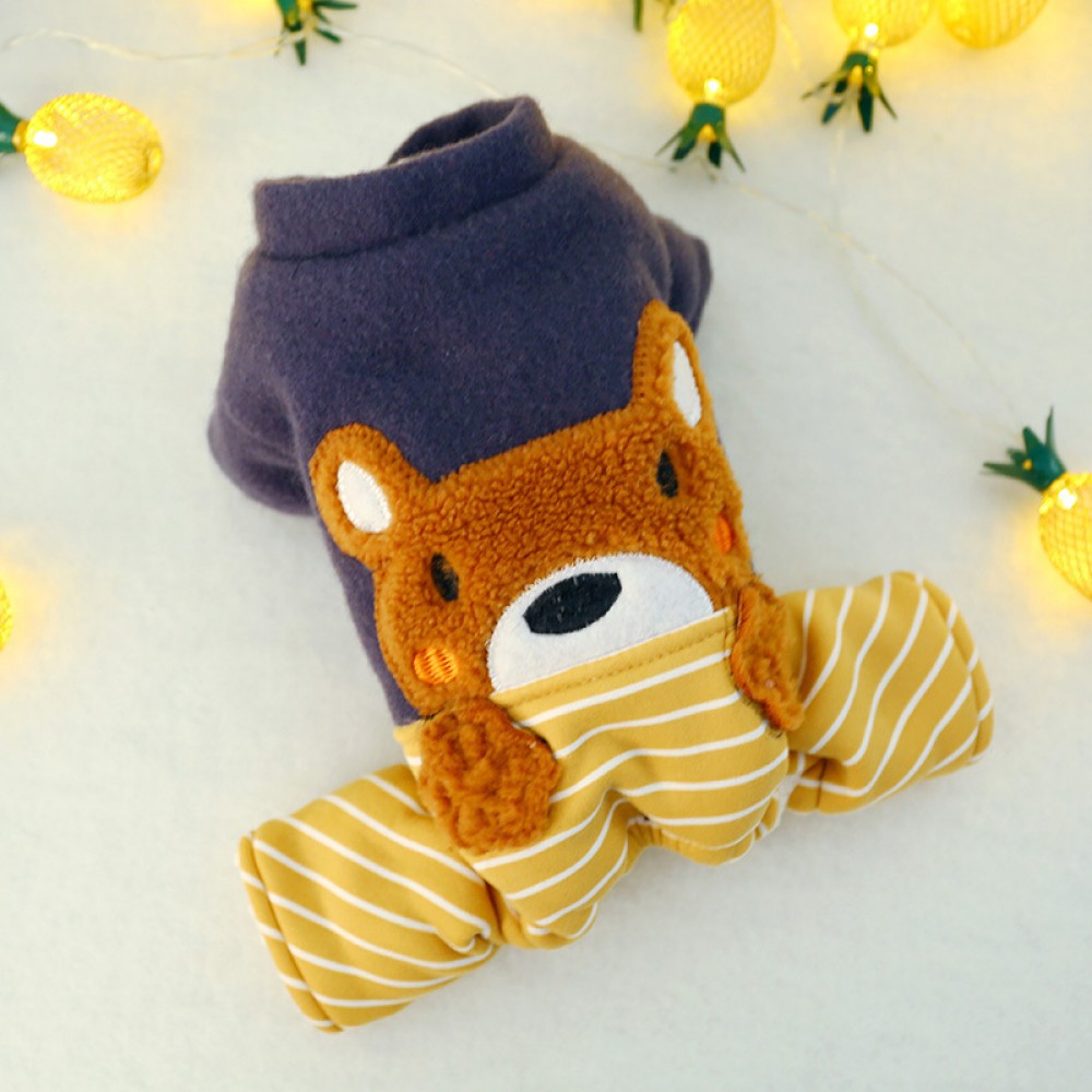 Pet puppy dog clothes small and medium-sized dog clothing claw claw four feet thick padded coat to keep warm and velvet
