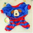 Pet dogs and cats autumn and winter new clothes tongue out dog striped four-legged teddy bear
