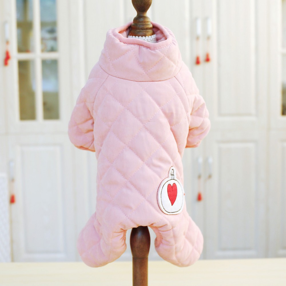 Pet clothes love small bulbs four-leg cotton coat winter warm Teddy Panda costume