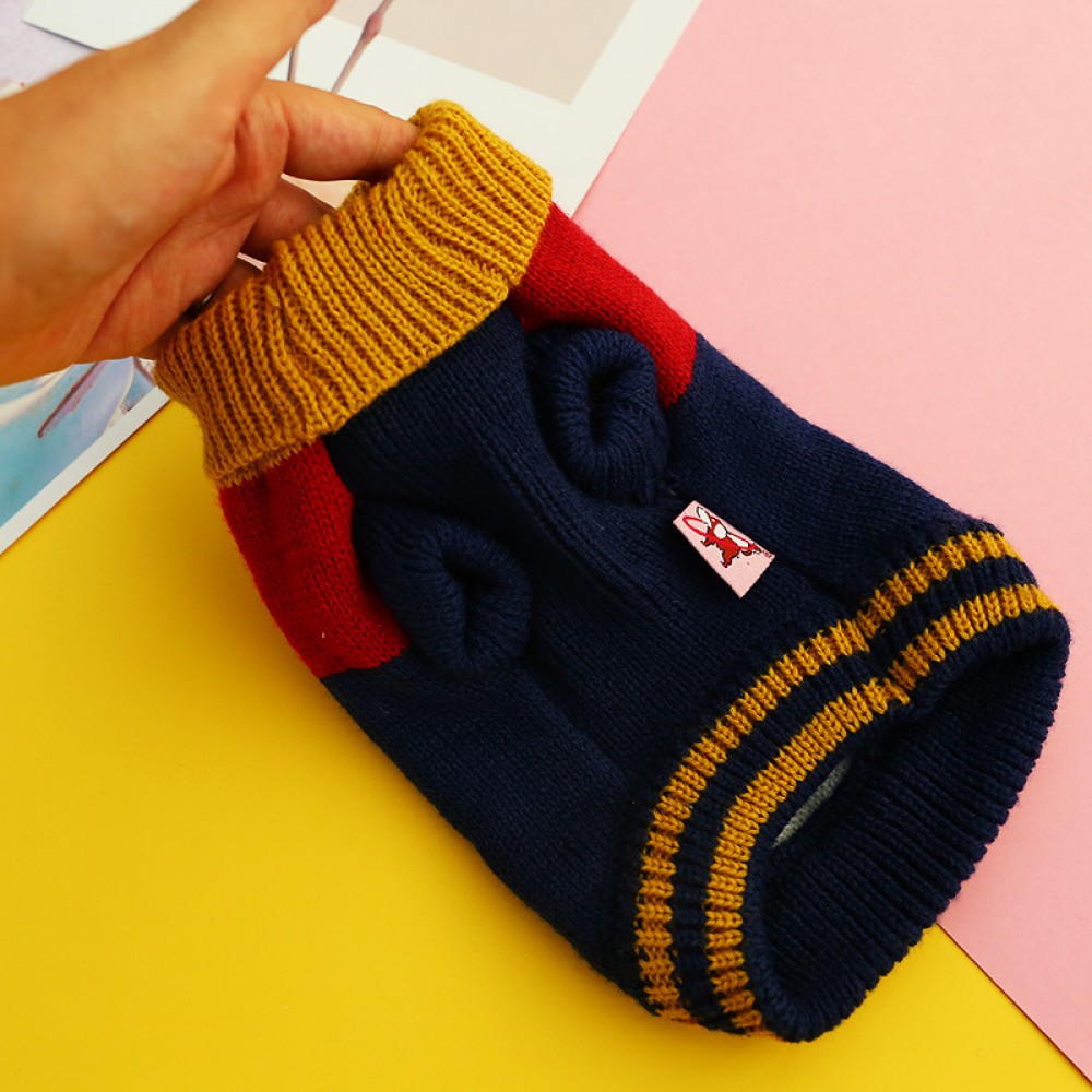 Pet sweater puppy dog clothes cat costume puppies autumn and winter thickened high collar warm Teddy bear bulldog