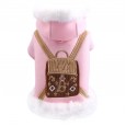 Pet dogs and cats autumn and winter new teddy bear warm tide brand bags woolen four-leg pants pink coat clothes