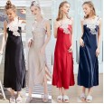 Yaoting explosion silk pajamas ladies summer lace sling long home service DQ636