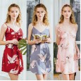 Pajamas silk pajamas ladies summer crane sexy suspenders nightdress home service DQ1011